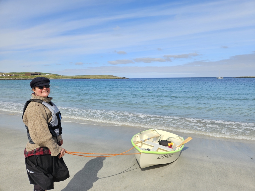 Beach landing in Shetland Islands